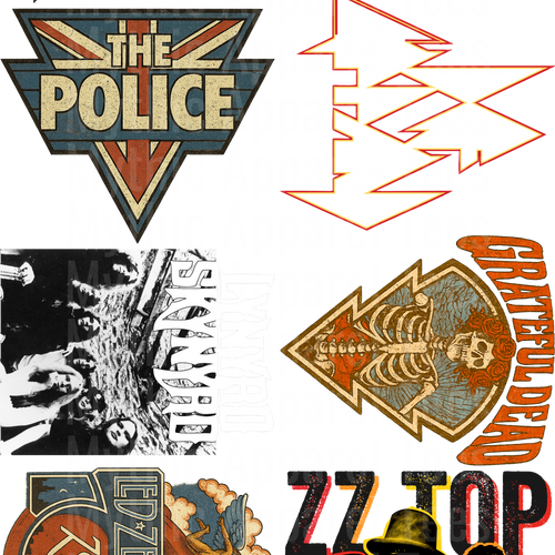 Classic Rock GANG SHEET 10 FULL SIZE IMAGES