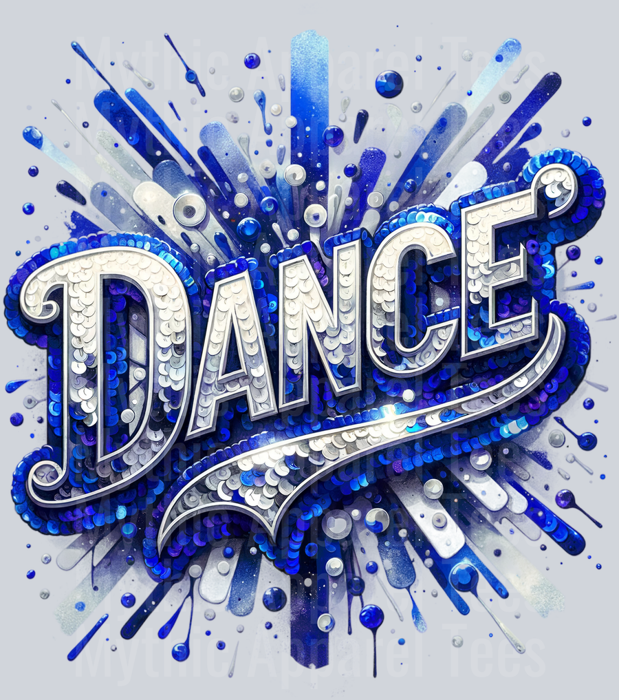 Sequin Dance 1 Drk Blue DTF Dance Swoosh Transfers