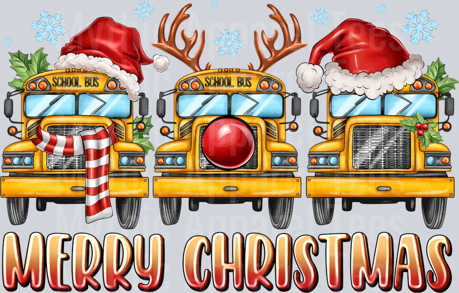 Merry Christmas School Bus