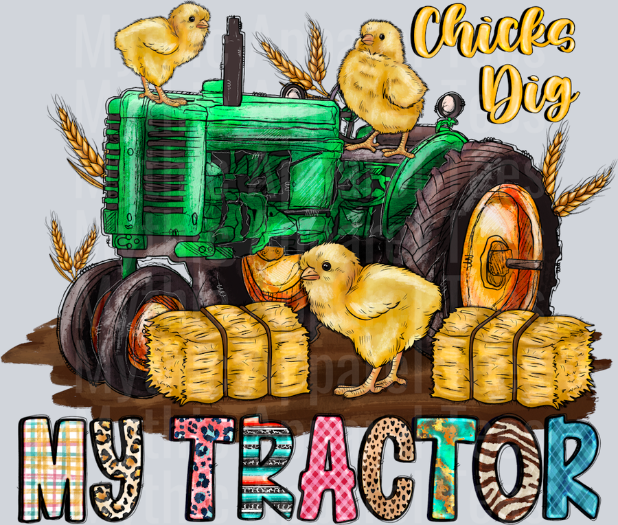 Chicks dig my tractor Blue Collar Easter