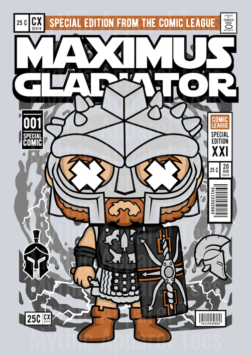 Maximus Gladiator Comic Book Cover STYLE DTF Pop Culture Transfers