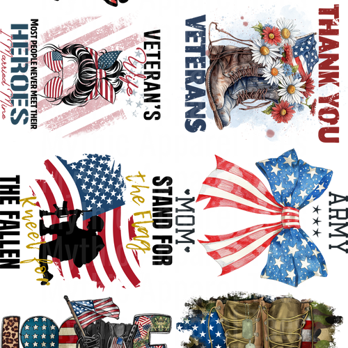 VETERAN MILITARY 1 GANG SHEET 10 FULL SIZE IMAGES