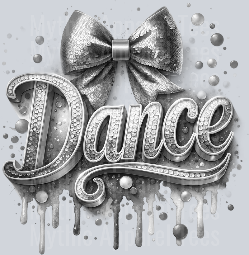0018 Dance Sequins Gray DTF Dance Swoosh Transfers