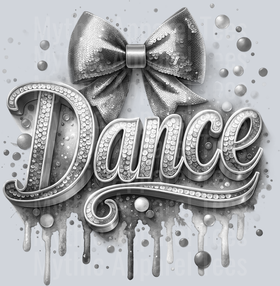 0018 Dance Sequins Gray DTF Dance Swoosh Transfers