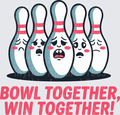 Bowling Scared Pins Cartoon Bowl Together Win Together