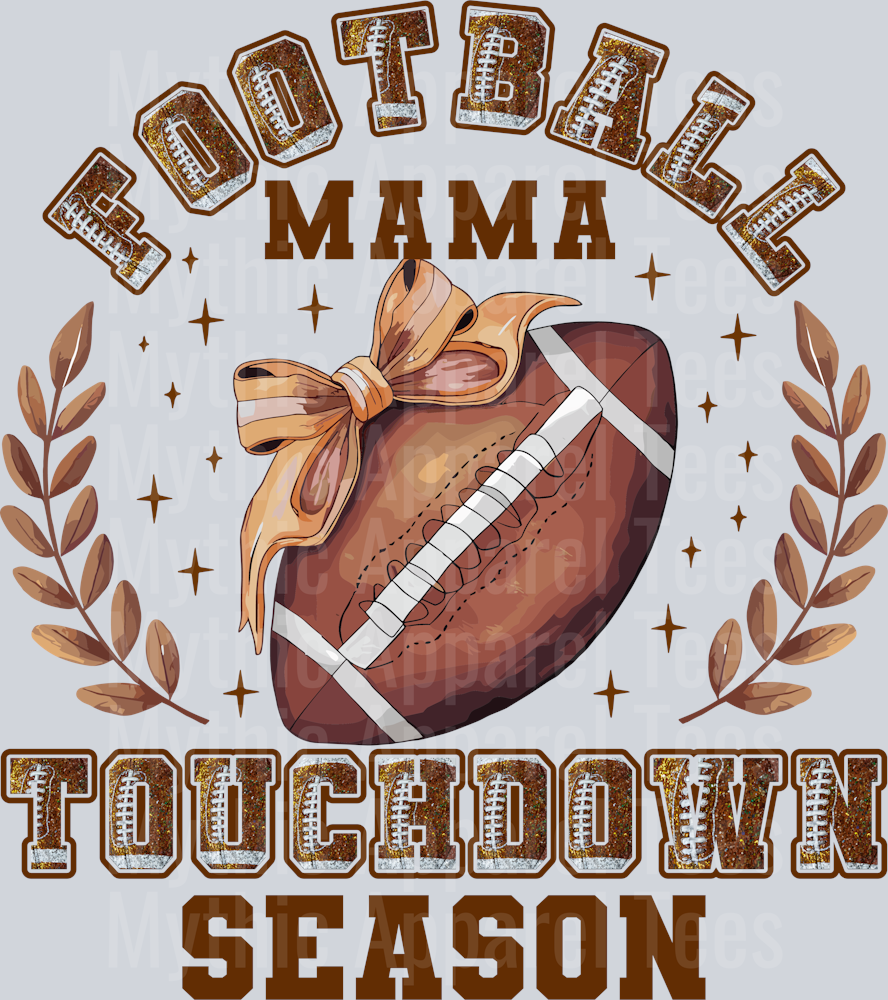 Football Touchdown season 2 football with bow and crest DTF Football Transfers
