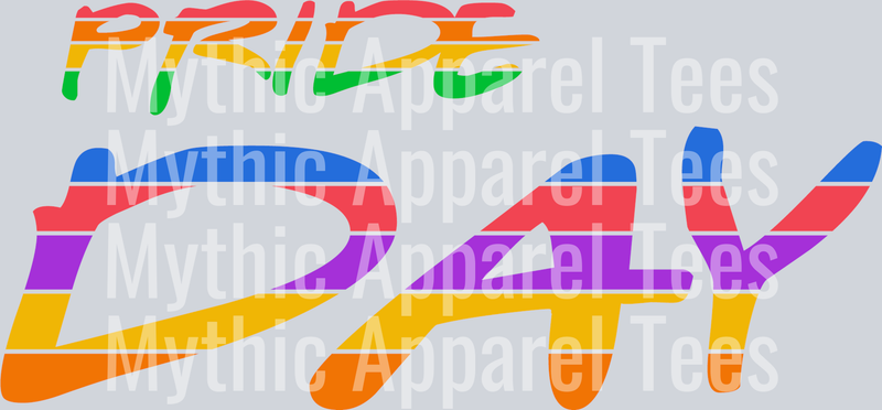 Pride Day Rainbow words LGBTQ+ Transfer