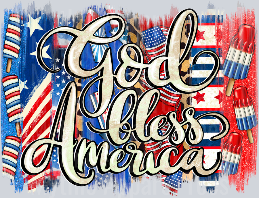 God Bless America Brushstroke Bomb Pops 4th of July