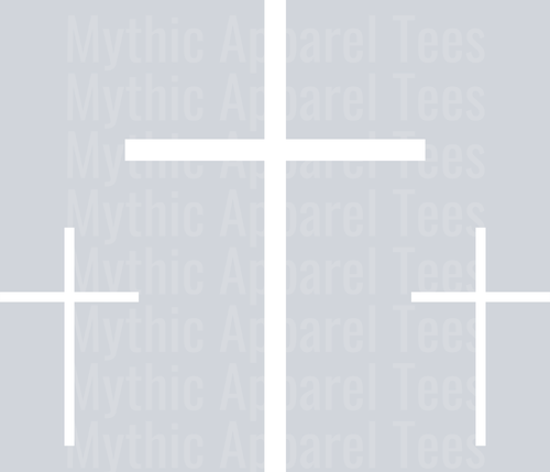 3 crosses white DTF Religious Transfers