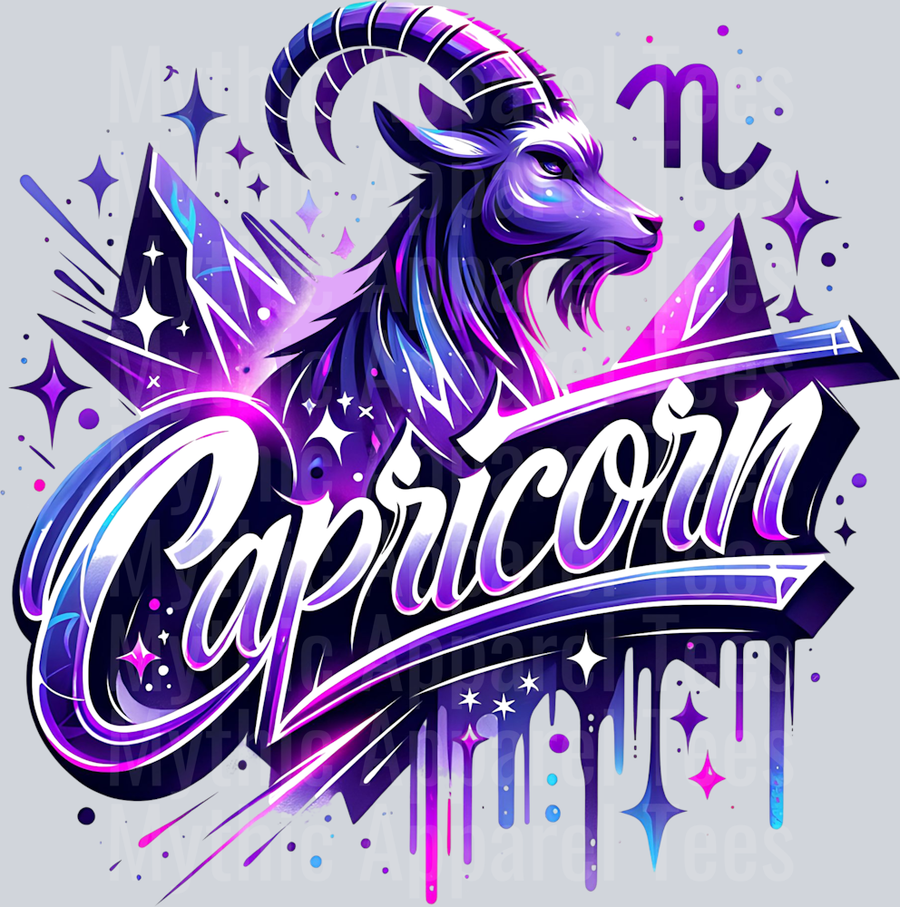 Capricorn 2 Purple Sign DTF Zodiac Sign Transfers