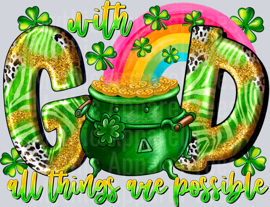 With God All Things Are Possible St Patrick's Day Religious