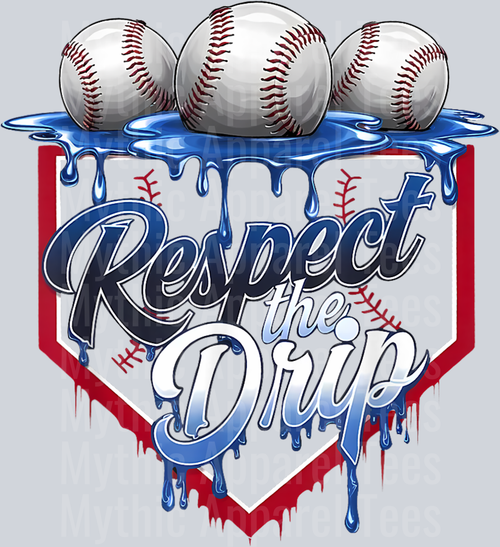 Baseball Drip Boys Ice Cream Drip Youth Respect The Drip DTF Baseball Transfers