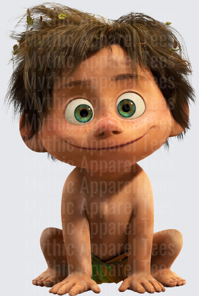Spot The Human Boy Sitting Wild Hair Green Eyes Good Dinosaur
