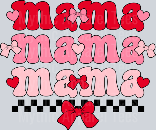 Valentine Mama Wavy Retro Funny Designs Valentines Day Sequin