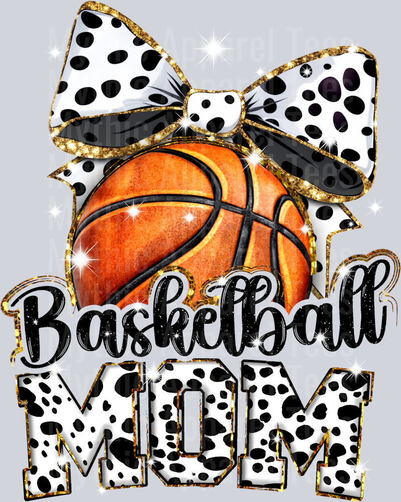 Basketball mom with orange ball and spots cute DTF Sports Transfers