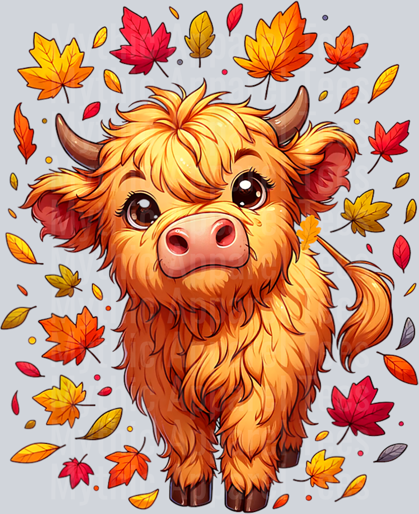 Cute Scottish Highland Baby Cow Calf Fall for Women and Kids T-Shirt (1)