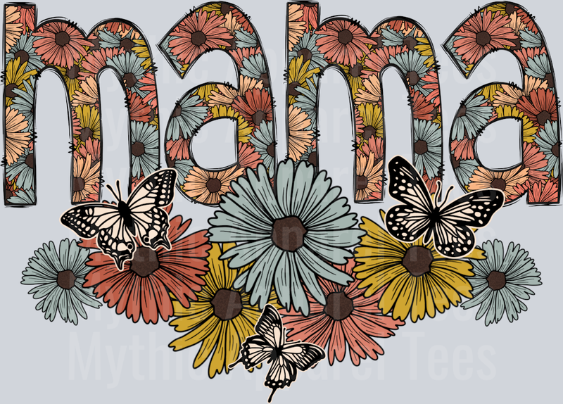 Mama floral pattern 7 DTF MOM Transfers