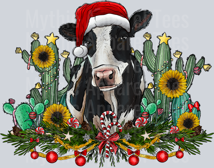 Cow with Cactus DTF Christmas Transfers