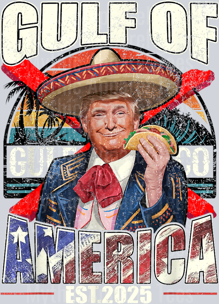 Funny Trump Gulf Of Us America 2025 Trump Merchandise DTF Gulf Of America Transfers