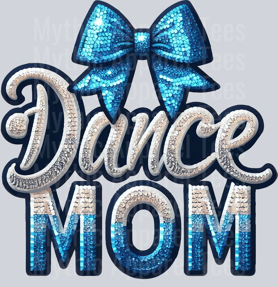 0013 Dance Mom Sequins Lt Blue DTF Dance Mom Transfers