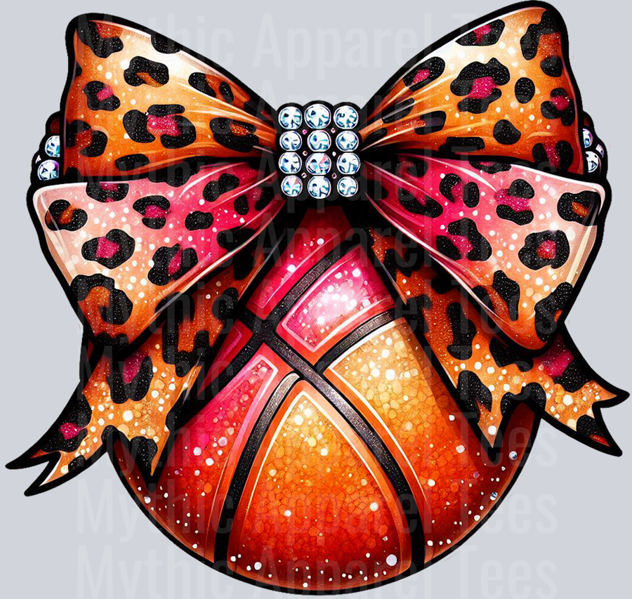 Leopard Bow Basketball School Spirit & Sports