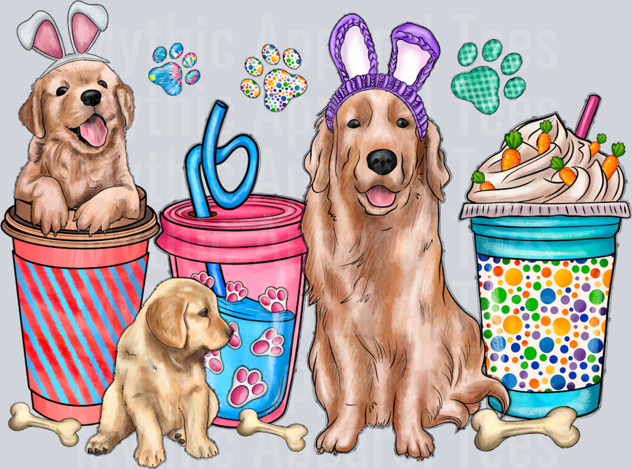 Easter Golden Retriever Coffee Cute bunny ears