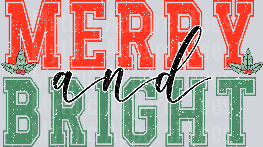MERRY AND BRIGHT DISTRESSED