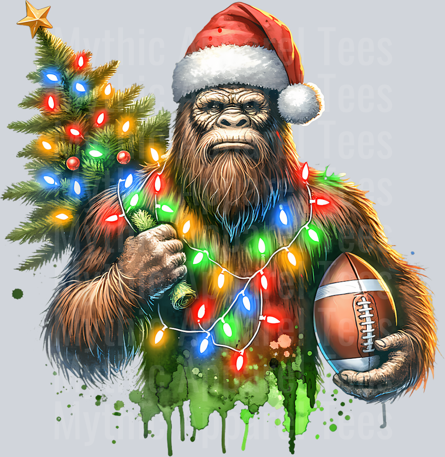 56 Football Bigfoot Christmas Shirt Xmas Sasquatch Football T-Shirt