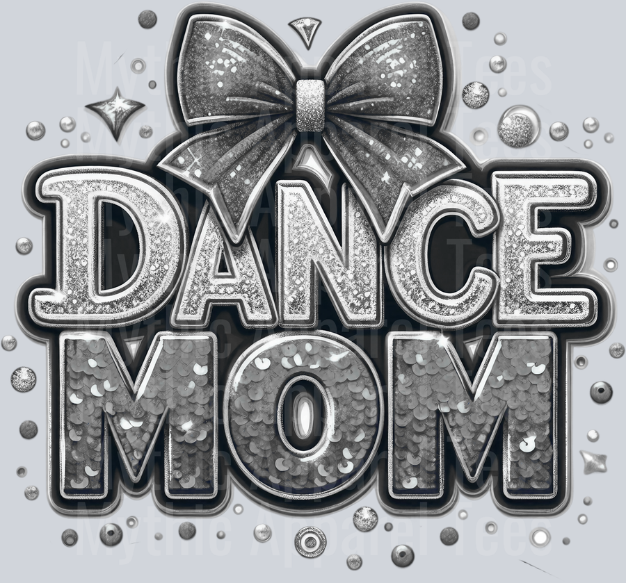 009 Dance Mom Sequins Gray DTF Dance Mom Transfers