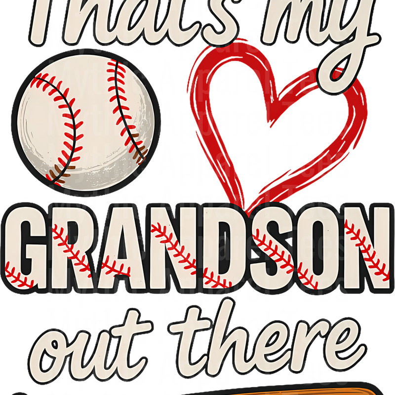 Grandma Grandpa Grandparents Baseball DTF Transfer