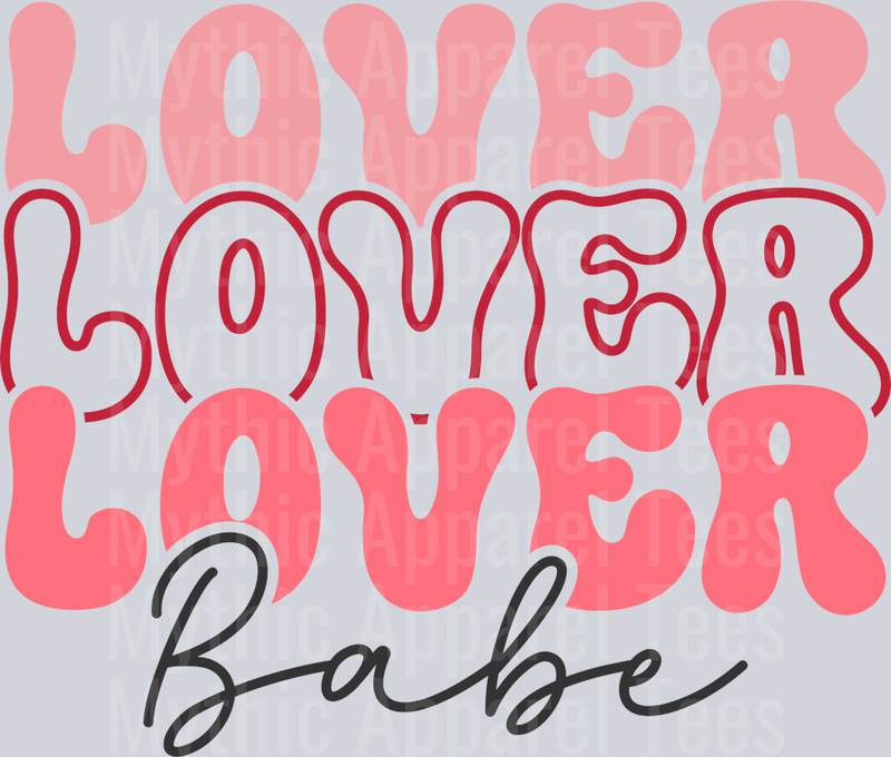 Lover Babe RETRO WAVE DTF Valentines Day Transfers