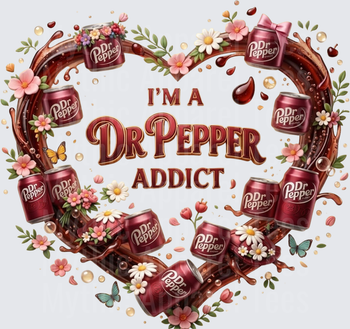 Dr Pepper Addict Floral Heart Wreath with Soda Cans