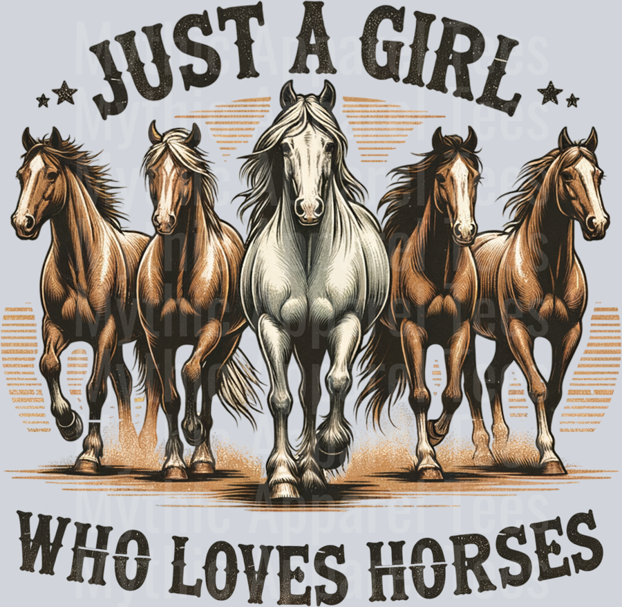 Just a girl who loves horses western girl DTF Horse Transfers