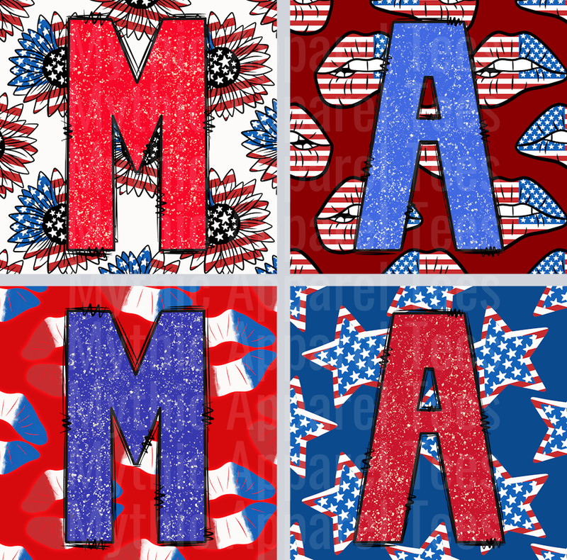 Mama 13 Patriotic DTF MOM Transfers