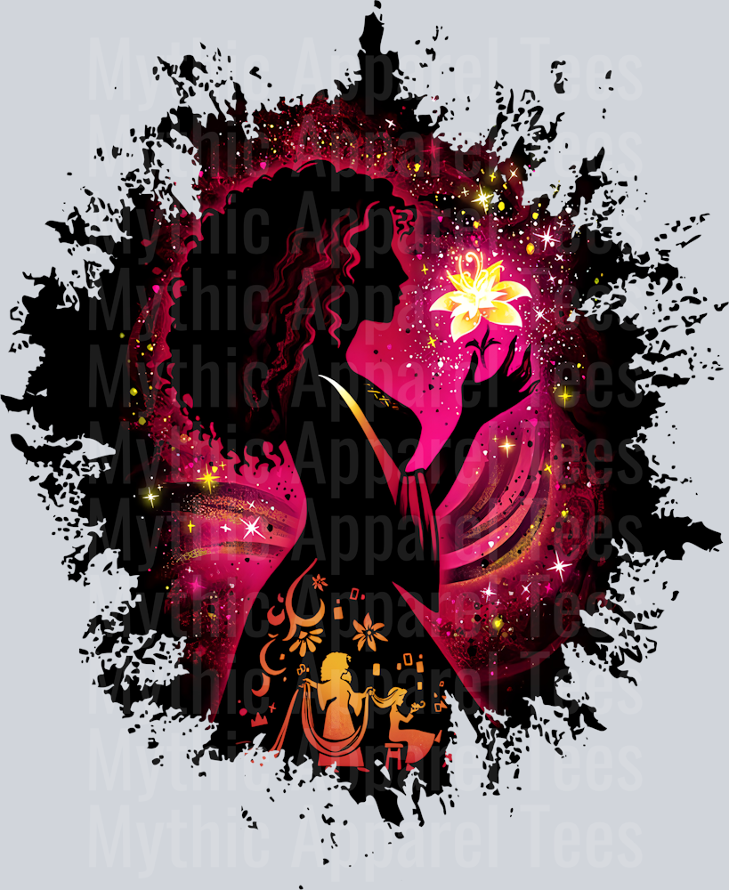 Gothel Mother Tangled Disney Villain Dark Silhouette Color Splash Crystal Ball Vision