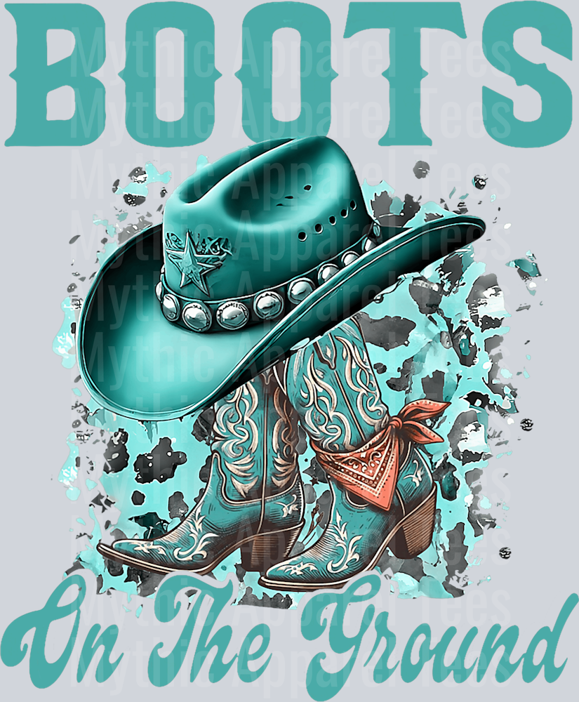 Teal Boots on the Ground DTF Western Girl Transfers