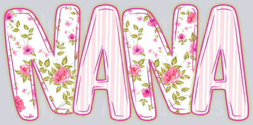 NaNa Light Pink Floral DTF NaNa Transfers