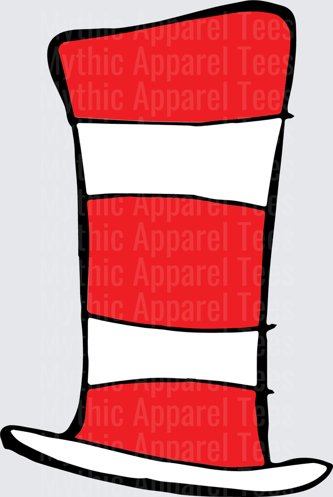 DR Seuss Cat in the Hat Red and White Striped Tall Hat