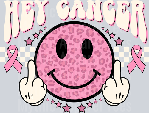 Hey Cancer 2 Middle Fingers Breast Cancer Awarensss