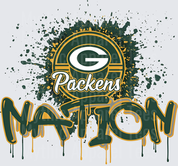 NFL Transfers Green Bay Packers Nation Graffiti Splatter Design