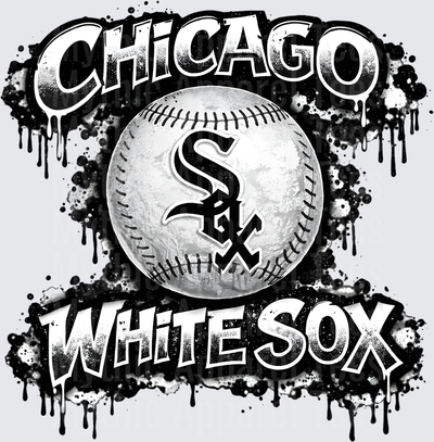 MLB Transfers Chicago White Sox Baseball Grunge Paint Splatter Design