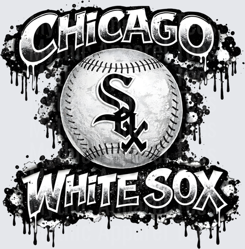 MLB Transfers Chicago White Sox Baseball Grunge Paint Splatter Design