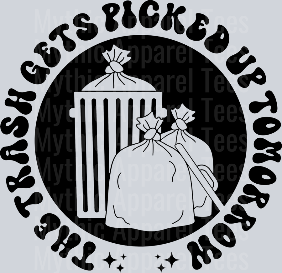 The Trash Gets Picked Up Tomorrow Pocket Pocket Funny Wavy Retro Words Black