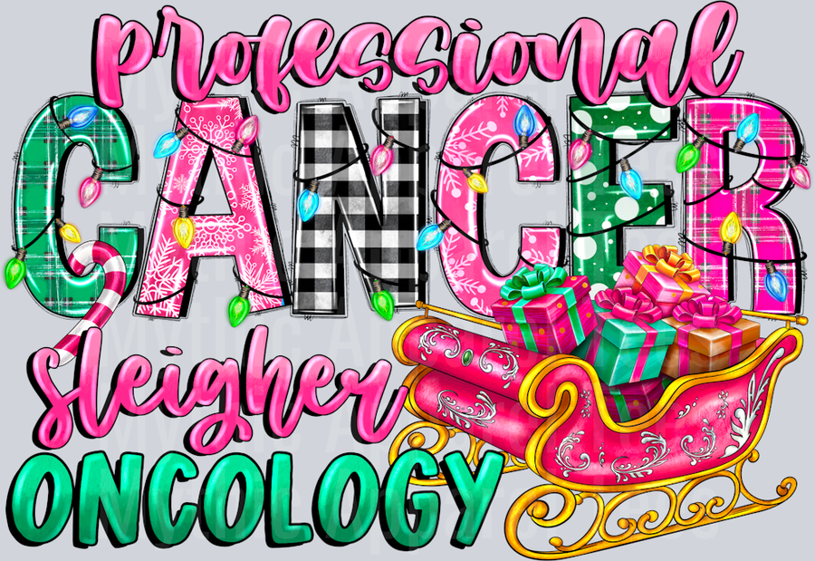 Professional Cancer Sleigher Oncology Nurse Christmas
