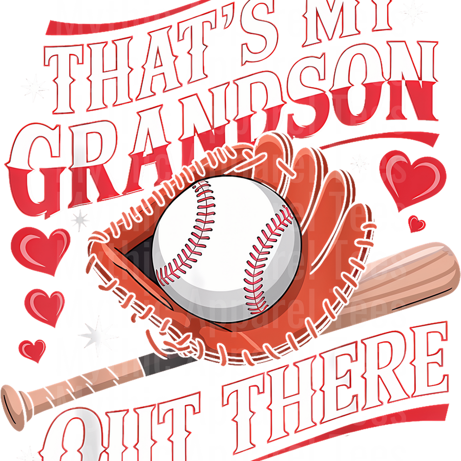 Grandma Grandpa Grandparents Baseball DTF Transfer