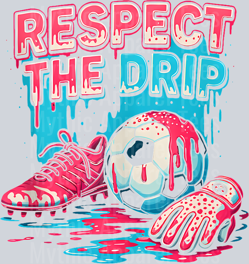 Soccer Ice Cream Sprinkles Theme Youth Respect The Drip Red and blue DTF Soccer Transfers