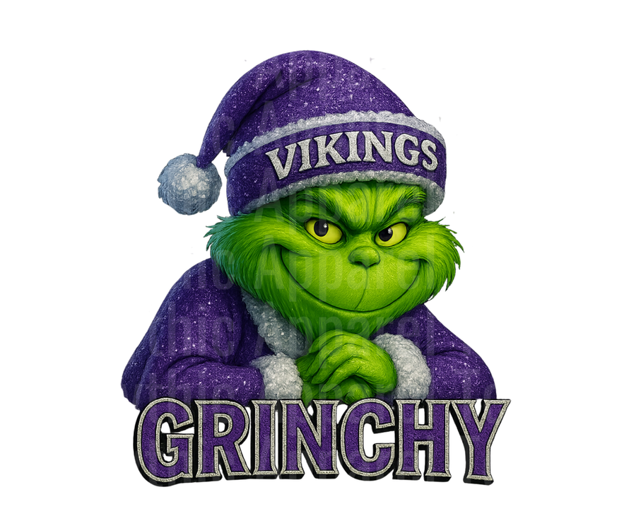 NFL Football Grinchy Grinch Wearing Minnesota Vikings Purple Santa Hat Christmas Holiday Design