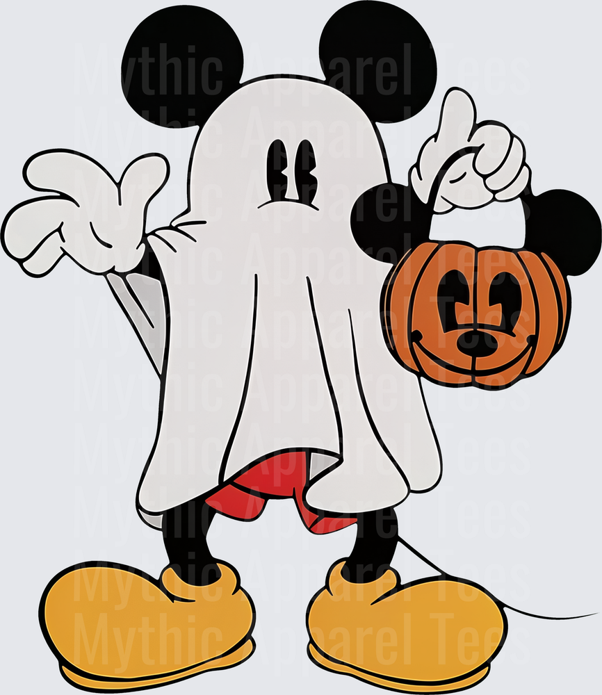 Mickey Mouse Halloween Ghost Costume Trick or Treat Pumpkin Bucket