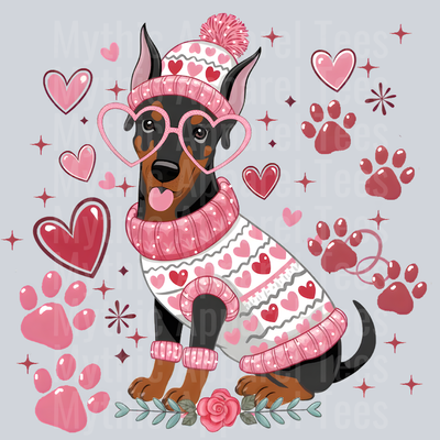 doberman Dog Valentines Day