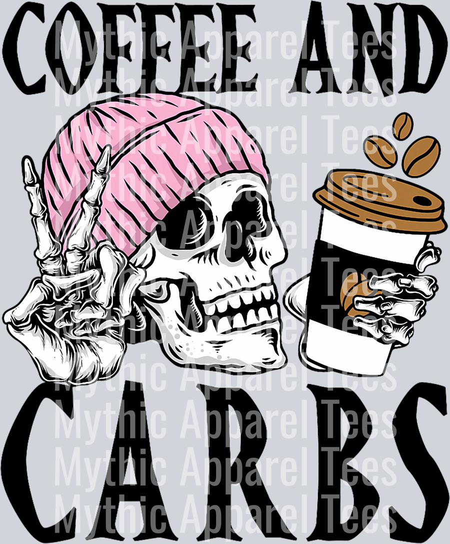 Coffee and carbs 2 DTF Coffee Transfers